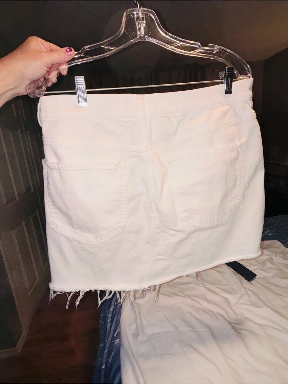 Express White Denim Frayed Hem Skirt Size 10